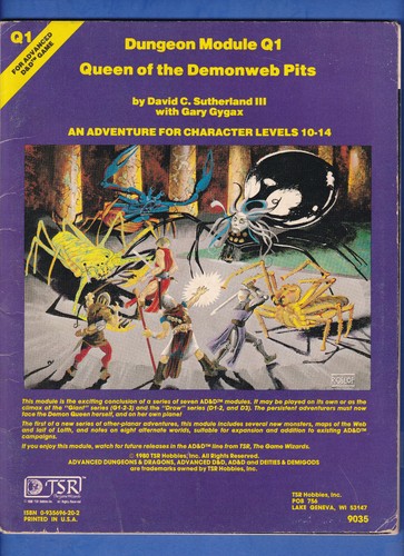 Dungeons module q1 queen - ad&d,